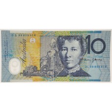 AUSTRALIA 1998 . TEN 10 DOLLARS BANKNOTE . EVANS/MacFARLANE . LAST PREFIX GL98